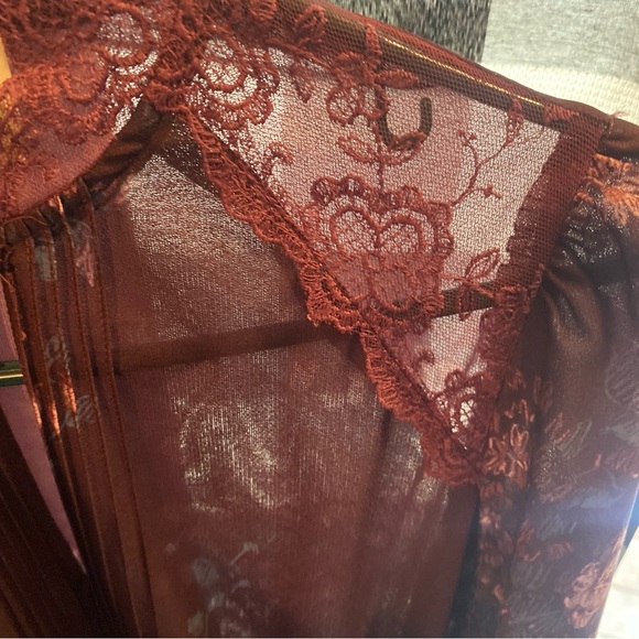 Vintage Patty O’Neil purple Embellished Pleated Gown with Long Bishop Sl… - Picture 14 of 16